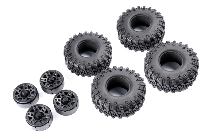 Batrazzi 1.9” Plastic Dual-Edge Six-Spoke Wheels & Tires Set