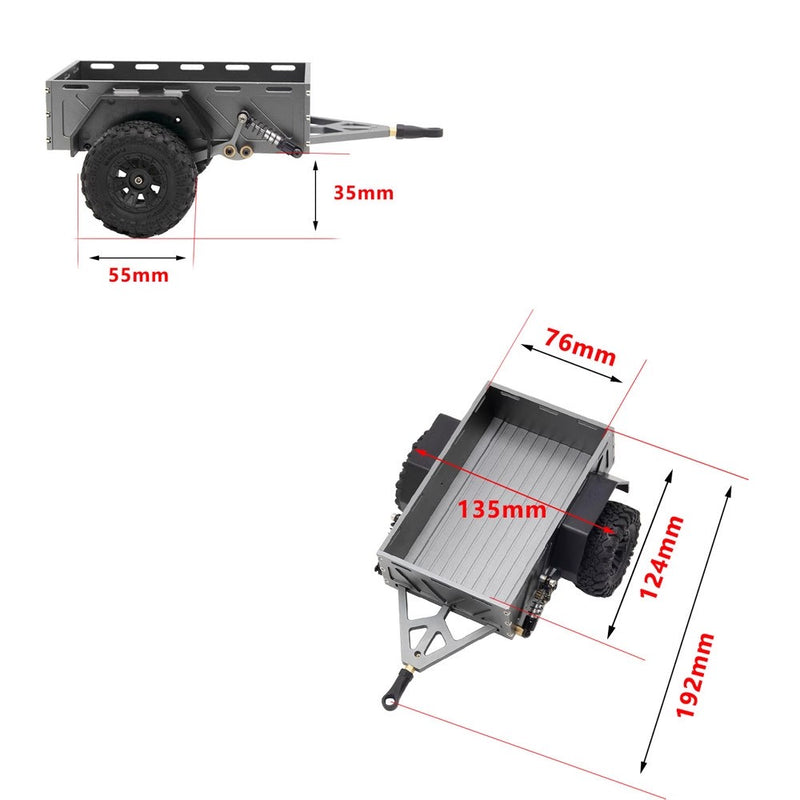 1/18 1/24 RC Crawler Trailer