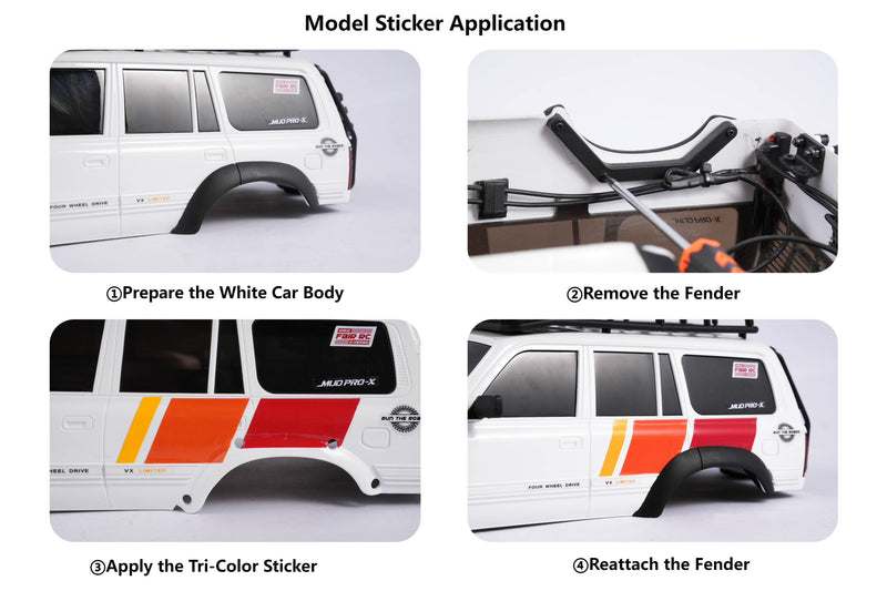 FairRC 1/18 FCX18 LC80 Tri-Color Sticker