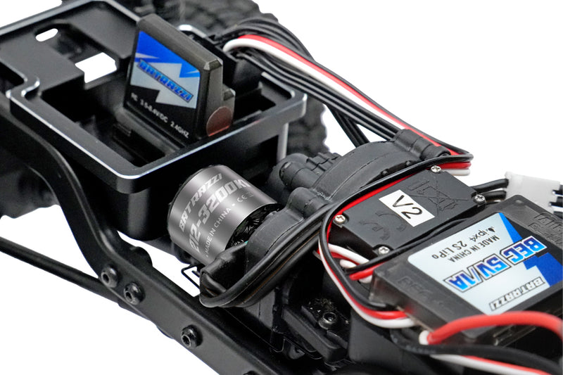 BATRAZZI Ctrl Frk 3200KV Brushless Outrunner Motor, Receiver and FOC ESC Set for FCX18 / FCX24