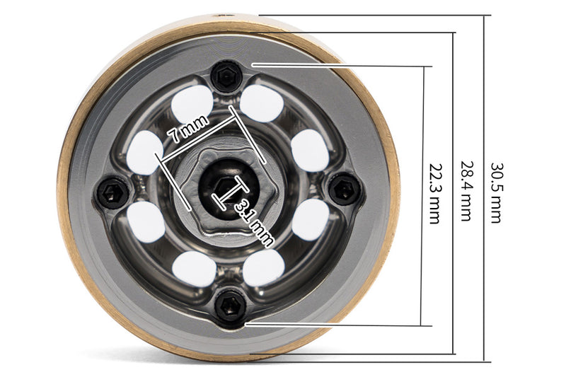 BATRAZZI Aluminum 1.0" D-Hole Beadlock Wheels Gun Metal (4pcs)