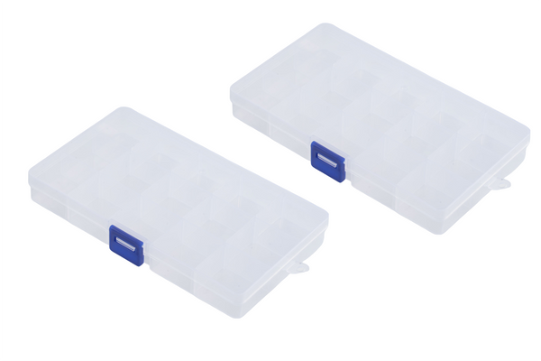 15 Slot Plastic Screw Storage Box (2 pack set)