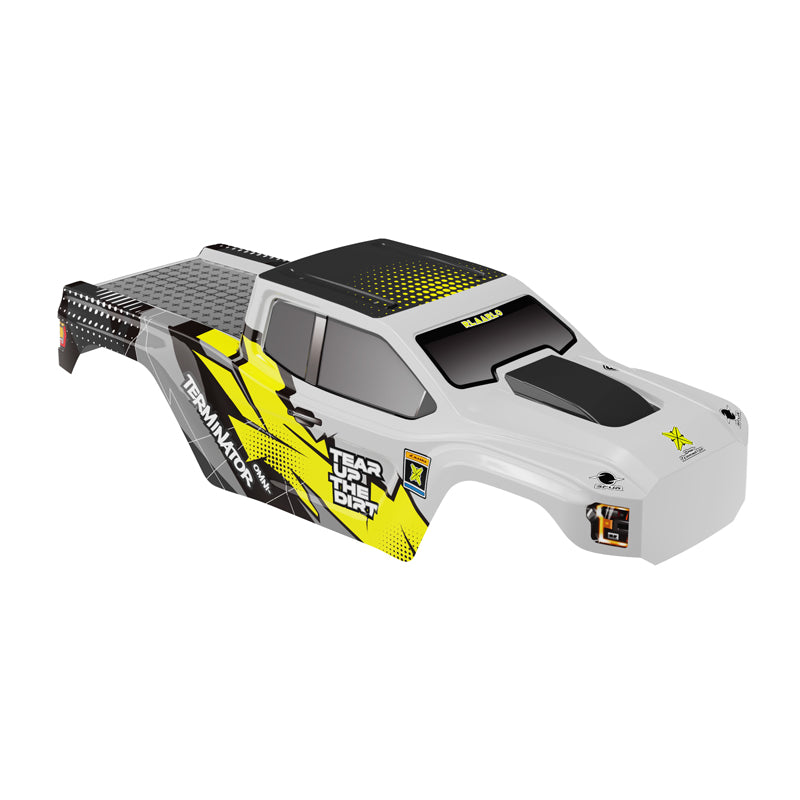 Rlaarlo 1.2MM Body PC (Yellow+Silver) + Decals for 1/10 Omni-Terminator