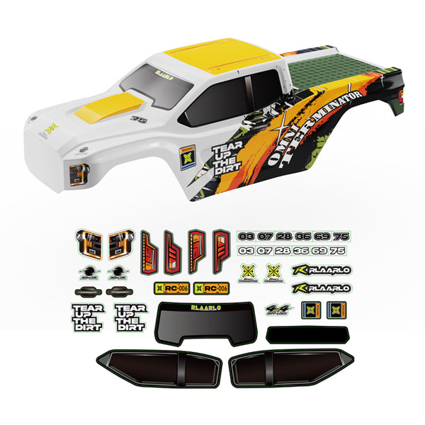 Rlaarlo 1.2MM Body PC (Orange White) + Decals for 1/10 Omni-Terminator