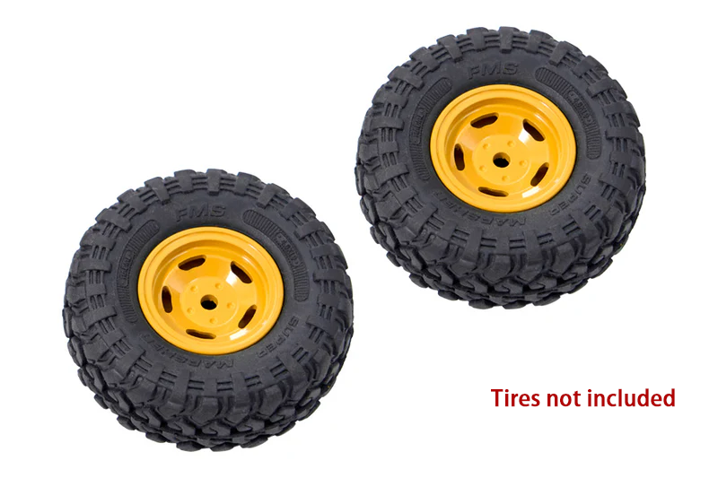 BATRAZZI 0.9" Aluminum Star Road Wheels Yellow 4pcs for SCX24/CR24/FCX24M (D90/D110)