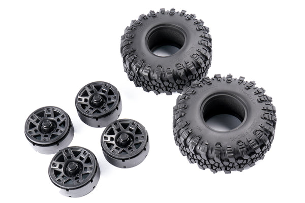 Batrazzi 1.9” Plastic Dual-Edge Six-Spoke Wheels & Tires Set